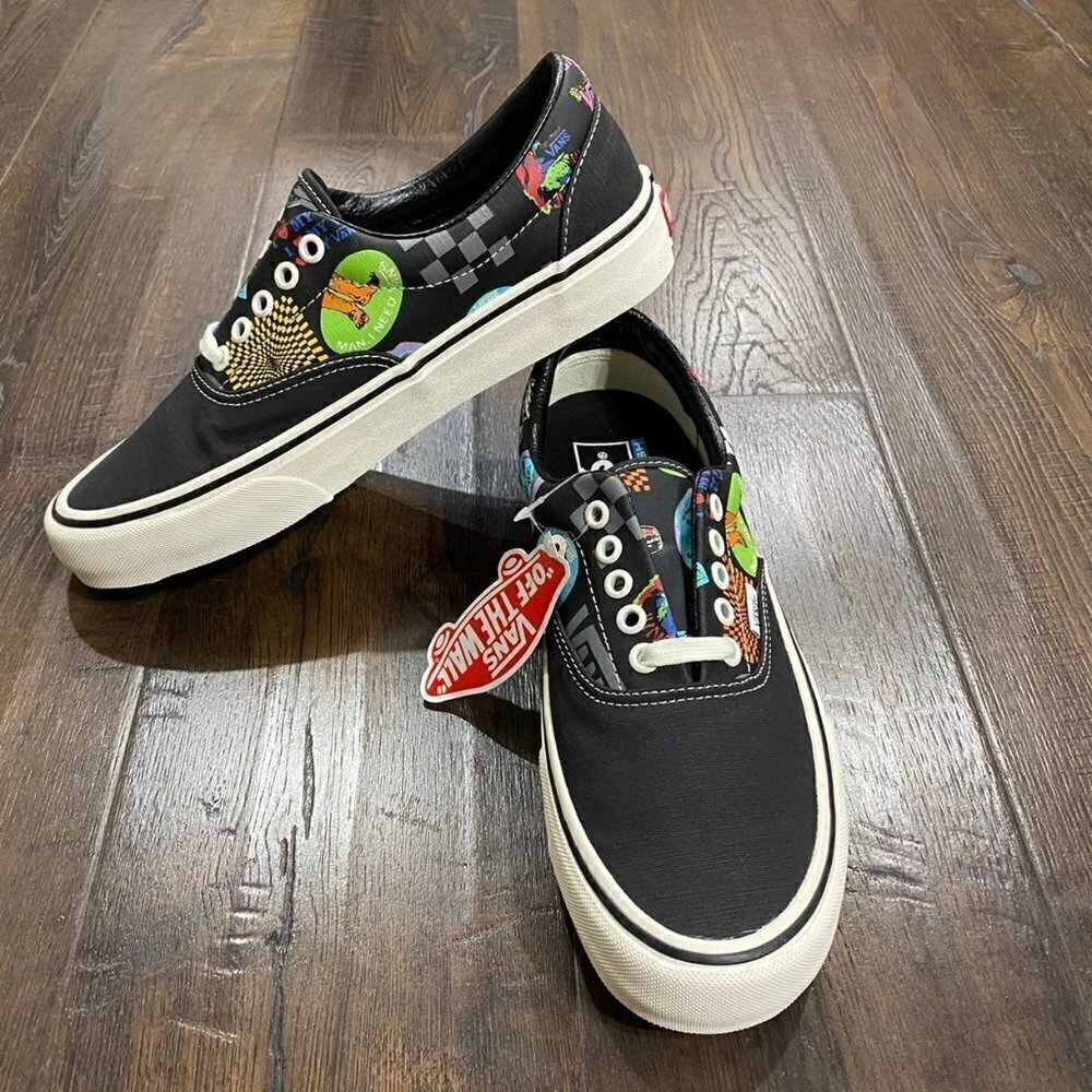 VANS Era sf V66 Black/Multi Graphic Print Sneakers Size 9 Women